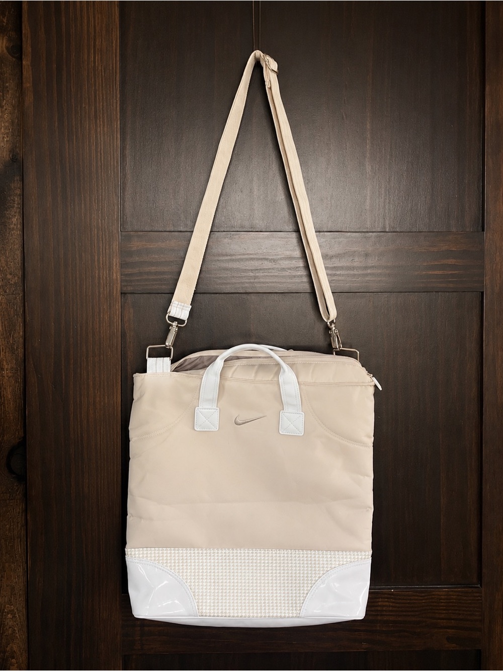 Nike Beige and White Women's Tote with Detachable Strap